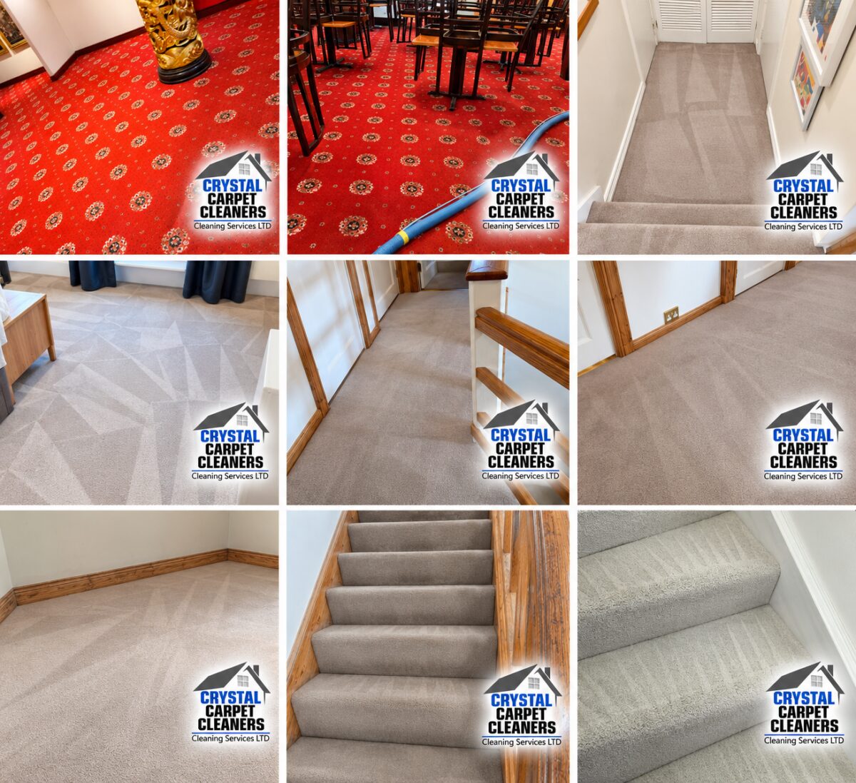 Carpet cleaning before and after results by Crystal Carpet Cleaners in London